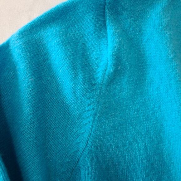 Womens Claudia Nichole 100% Cashmere Bolero Cardigan Blue Medium Coquette - Picture 8 of 10